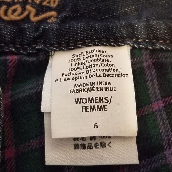 Eddie Bauer 6 Jeans Flannel Lined Straight Leg Dark Wash Workwear Outdoors Chore - Picture 5 of 10